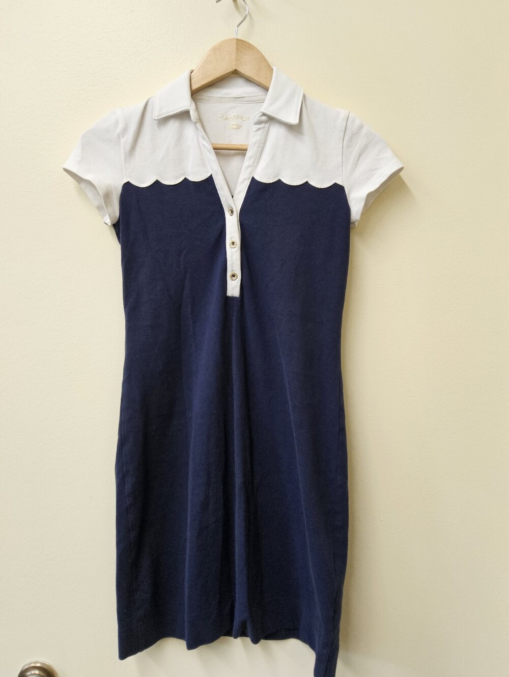 Lilly Pulitzer Navy and White Scallop Polo Dress